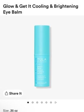 Tula Glow & Get It Cooling & Brightening Eye Balm — Aqua